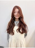 レイヤーカット×暖色ブラウン