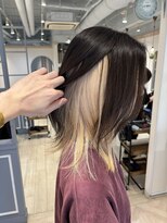 シェノン 赤羽店(CHAINON)&nbsp;ブリーチ２回ホワイトブロンド広範囲インナーカラー