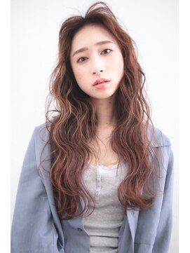 アンド(AND) くせ毛風パーマ×ロングスタイル