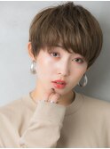 小顔ハンサムショート×透明感グレージュハイライト【髪質改善】