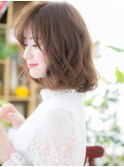 ■斜めバングのゆるふわ大人ボブ104-22★戸頭20代30代40代