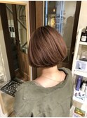ピンクブラウン×ラウンドボブ
