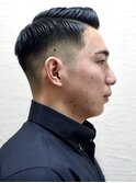 七三オールバックツイストパーマかき上げヘアコンマヘア