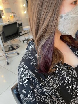 ソーホーニューヨーク 函館店(SOHOnewyork) インナーカラー/パープルアッシュ/セミロング/函館/五稜郭