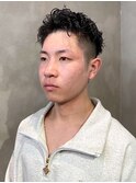 スパイキーショートパーマ 束感スタイリング ツーブロック