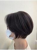 秋色カラーで人気のショートボブ