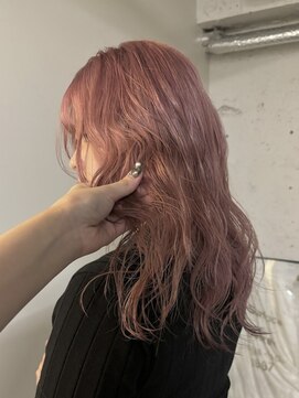 ノラキチジョウジ(NORA KICHIJOJI) ペールピンクピンクベージュブリーチレイヤーカット