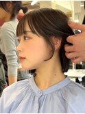 髪質改善縮毛矯正レイヤーカット顔周り前髪韓国ミニウルフ/渋谷