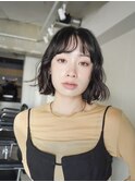 ◎韓国ヘアー顔周りレイヤーボブミディアムおくれ毛前髪万代新潟