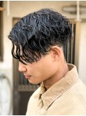 センターパート/波巻きパーマ/スパイラルパーマ/men's