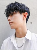 ニュアンスパーマ×メンズ刈り上げツーブロックマッシュ
