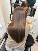 髪質改善ストレート艶髪ロングシアーベージュ透明感カラー行徳