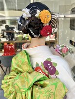 ピークアブー 銀座中央通り(PEEK-A-BOO)&nbsp;成人式ヘアセットアップカチモリリボンアレンジ