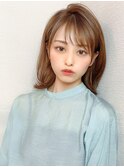 イメチェン/シースルー前髪/ハッシュカット/ウォームベージュ 
