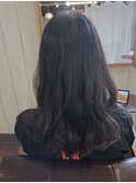 透け感ダークグレージュ×ゆるレイヤーミディ