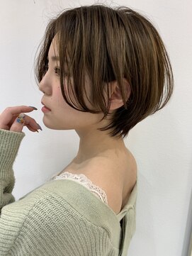 シー バイ ロンド 新宿(Sea by Lond) 【佐藤健太郎】ミルクティーベージュシースルー小顔ショートボブ