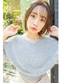 大人ミディ#ミニウルフデジタルパーマくすみブルー