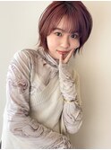 簡単スタイリング☆エアリーミニボブ×ピンクベージュ