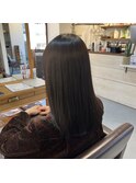 艶髪ストレート×ミディアム×黒髪×髪質改善【広島】【横川】