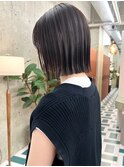 顎下ボブ×ダークグレージュ