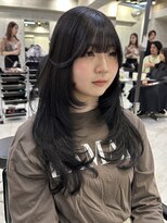 サイン 渋谷(SIGN)&nbsp;黒髪グレーベージュレイヤーロング