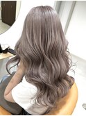 ホワイトパールロング_ フレンチカジュアル_グレージュカラー