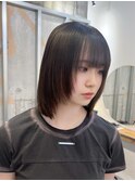 ダブルカラー/大人ボブ/黒髪スタイル/髪質改善/縮毛矯正