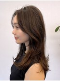 セミロング　レイヤーカット　大人ヘア　広尾　恵比寿　30代