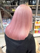 サンク 原宿 表参道(cinq)&nbsp;ミルクティーピンクグレージュミディアムウルフレイヤー長めボブ