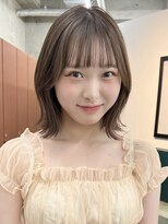 ノード(NODE) 栄小顔丸みボブミルクティーベージュ