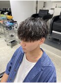 無造作パーマ波巻きツイストスパイラルパーマツーブロック栄