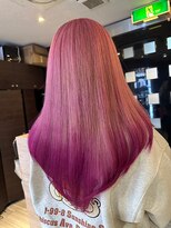 ヘアメイク フォックス 錦店(hair make FOX)&nbsp;透明感/艶髪/ロング/ストレート/ピンクグラデーション