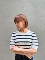 ジーナ 京都駅前(Zina) オリーブグレージュ × ボブスタイル