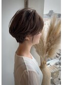春のショートボブ/軽めスッキリ/こっくりベージュ