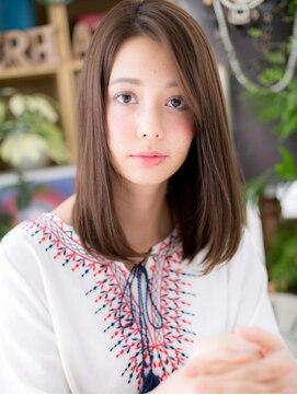 カバーヘア ブリス 上尾西口店(COVER HAIR bliss) ココアブラウン大人かわいい前下がりセミディa