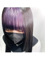 アトラクトヘアー バイ ミューズ(Attract hair by MUSE) バングポイントカラー ポイント裾カラー 紫 ツートーンカラー