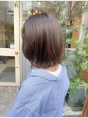 オリーブベージュ 切りっぱなしボブ【横浜】k