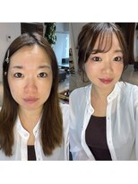 大人ピンク系メイク　フルメイク　婚活メイク　フェミニン　モテ