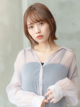 ケアリー 浦和美園(Carelly) 大人かわいい前髪セシルカットココアブラウンフリンジウェーブ