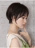 丸みショートヘア 奈良ショートヘア シースルーバング 30代
