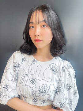 アルバム 銀座(ALBUM GINZA) こなれミディオリーブカラー透明感カラー_F0100