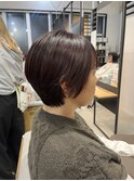 ショートヘア/ショートカット/ワインレッド[札幌美容室LINDA]