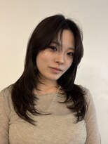 ノラ ヘアーサロン(NORA HAIR SALON)&nbsp;ハッシュカット韓国レイヤーミディアムレイヤー顔まわりレイヤー