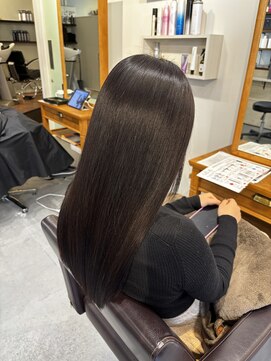 アンクル(ancre) 美髪矯正×ロング×ダークアッシュブラウン【広島】【横川】