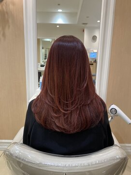 アッシュ 中目黒店(Ash) チェリーレッド×レイヤーカット