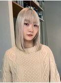 ホワイトブロンド×ボブ/ケアブリーチ/髪質改善/トリートメント
