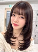 三鷹レイヤーカット韓国ダブルカラー顔周り前髪カットボブ