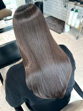 ヘアメイク ミチ 富田店(HAIRMAKE MICHI) 髪質改善 縮毛矯正 ストレート ロング 艶髪 グレージュ