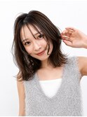 黒髪/オリーブグレー/小顔に見せるヘア/ココアベージュ/レイヤー