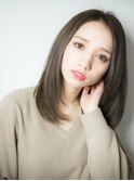 大人 内巻き ストレート ナチュラル